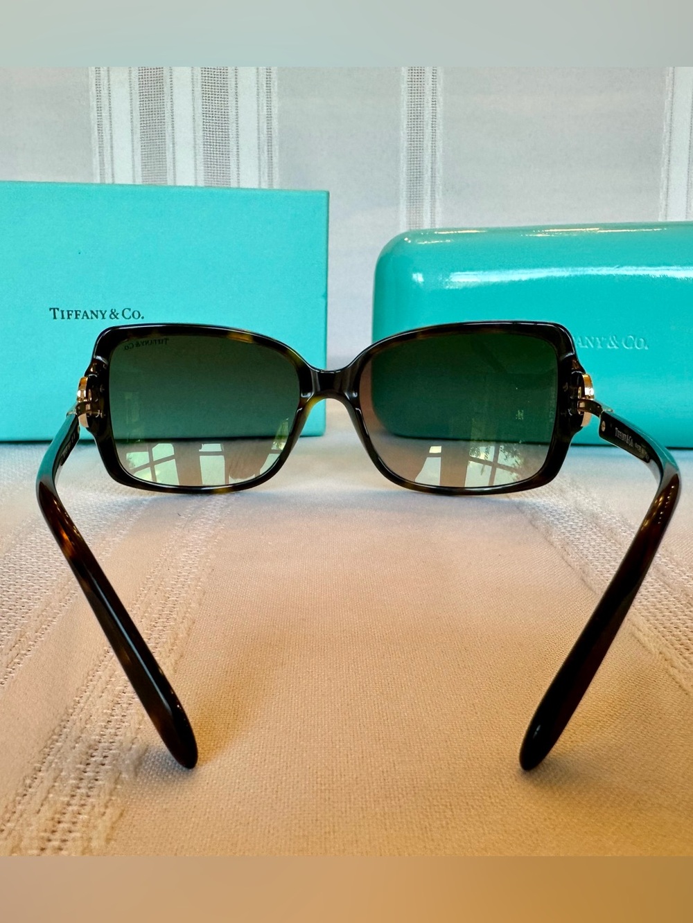 Tiffany & Co. Tortoise Shell Frame Gradient Brown Lenses w Crystals TF-4043-B - Picture 4 of 10